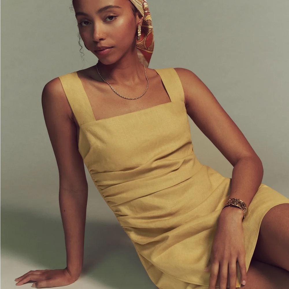 Reformation Yellow Mini Dress